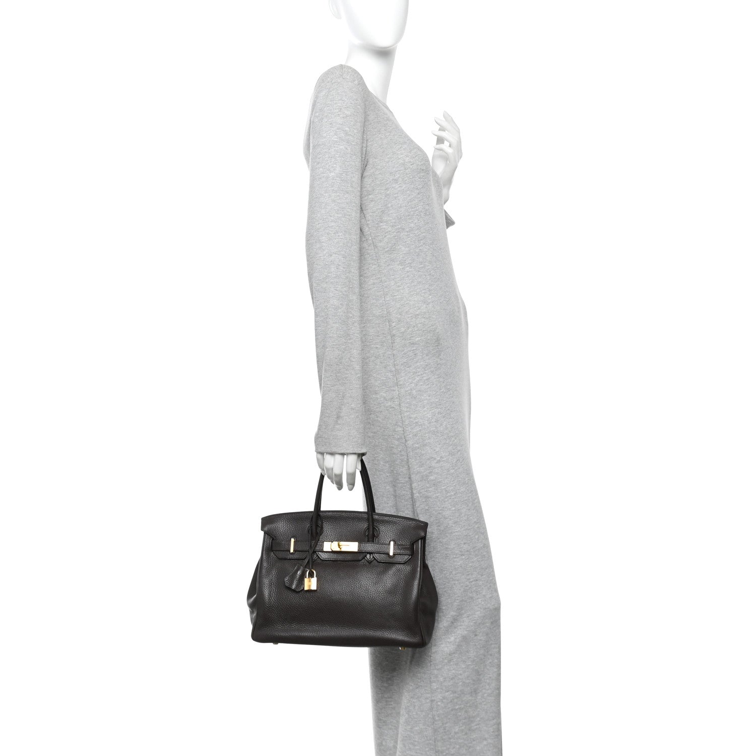 Taurillon Clemence Birkin 30 Chocolate - Image 2