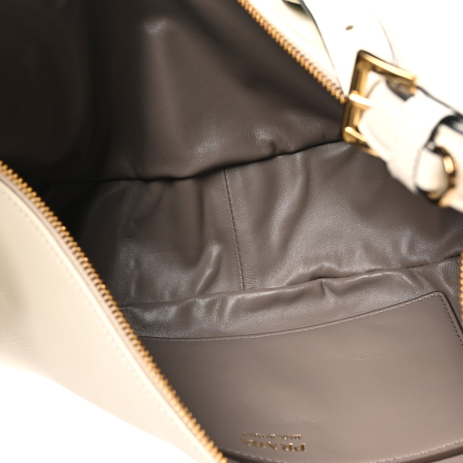 Soft Grain Calfskin Large Demi-Lune Shoulder Bag White - 图片 5