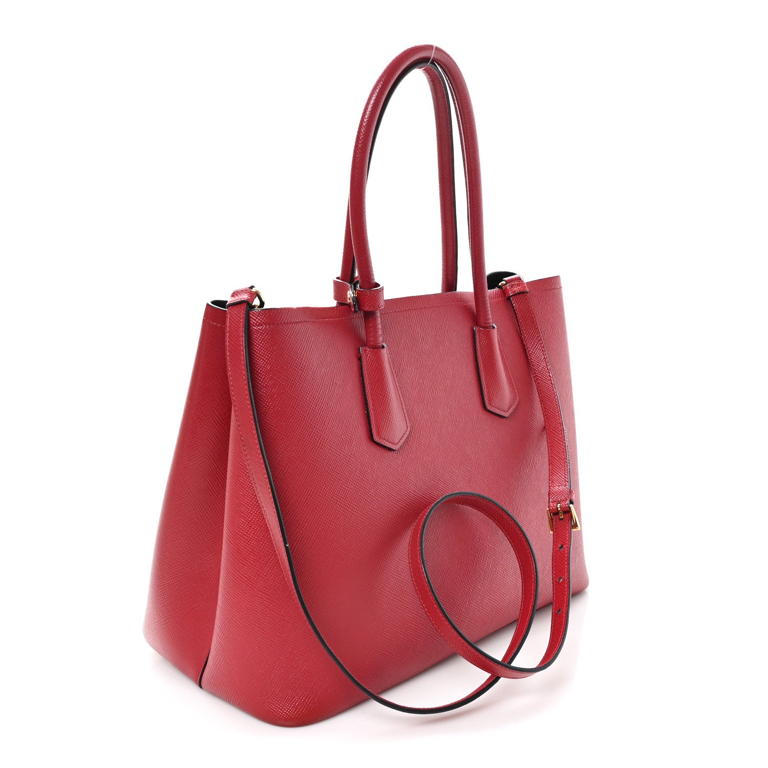 Saffiano Cuir Medium Double Bag Fuoco Black - Image 3