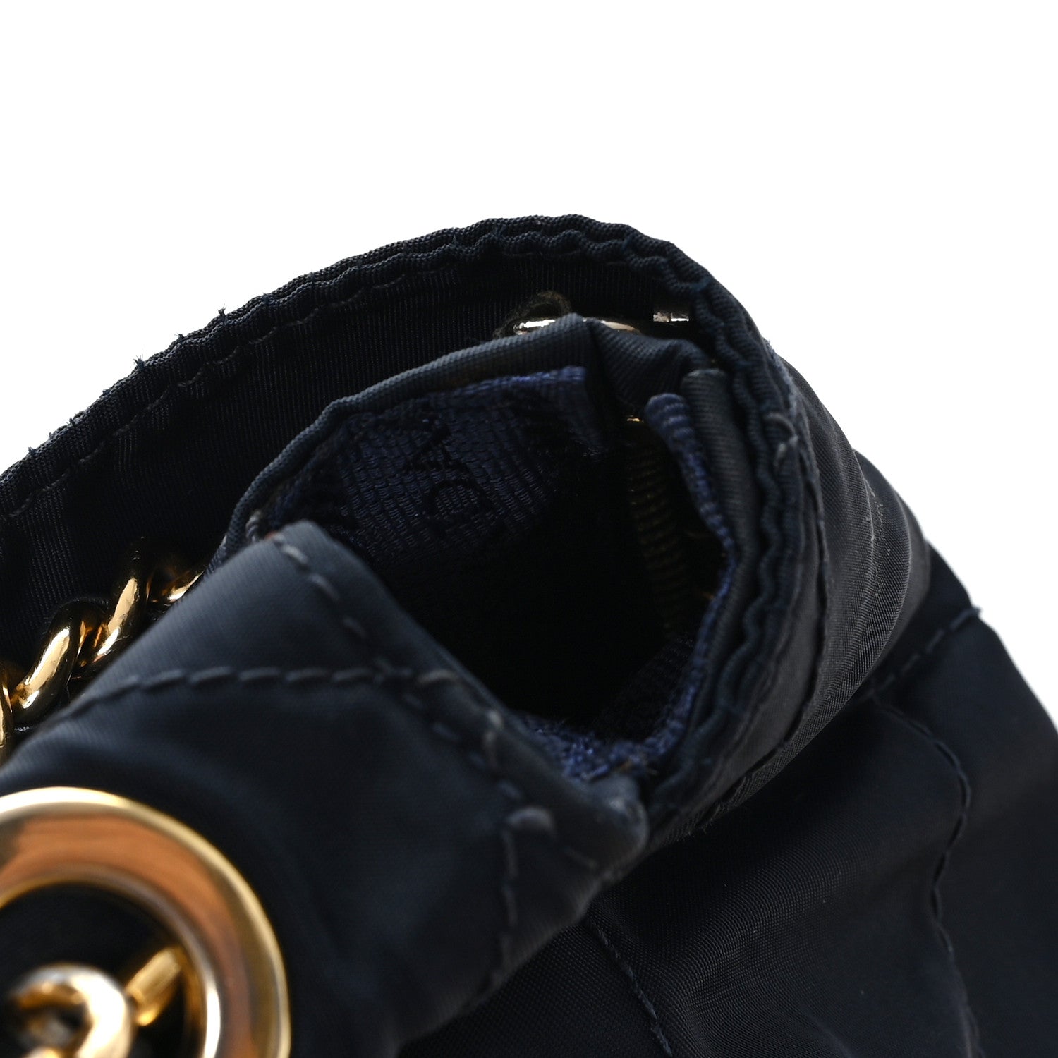 Nylon Tessuto Impuntu Quilted Flap Shoulder Bag Blue - Image 10