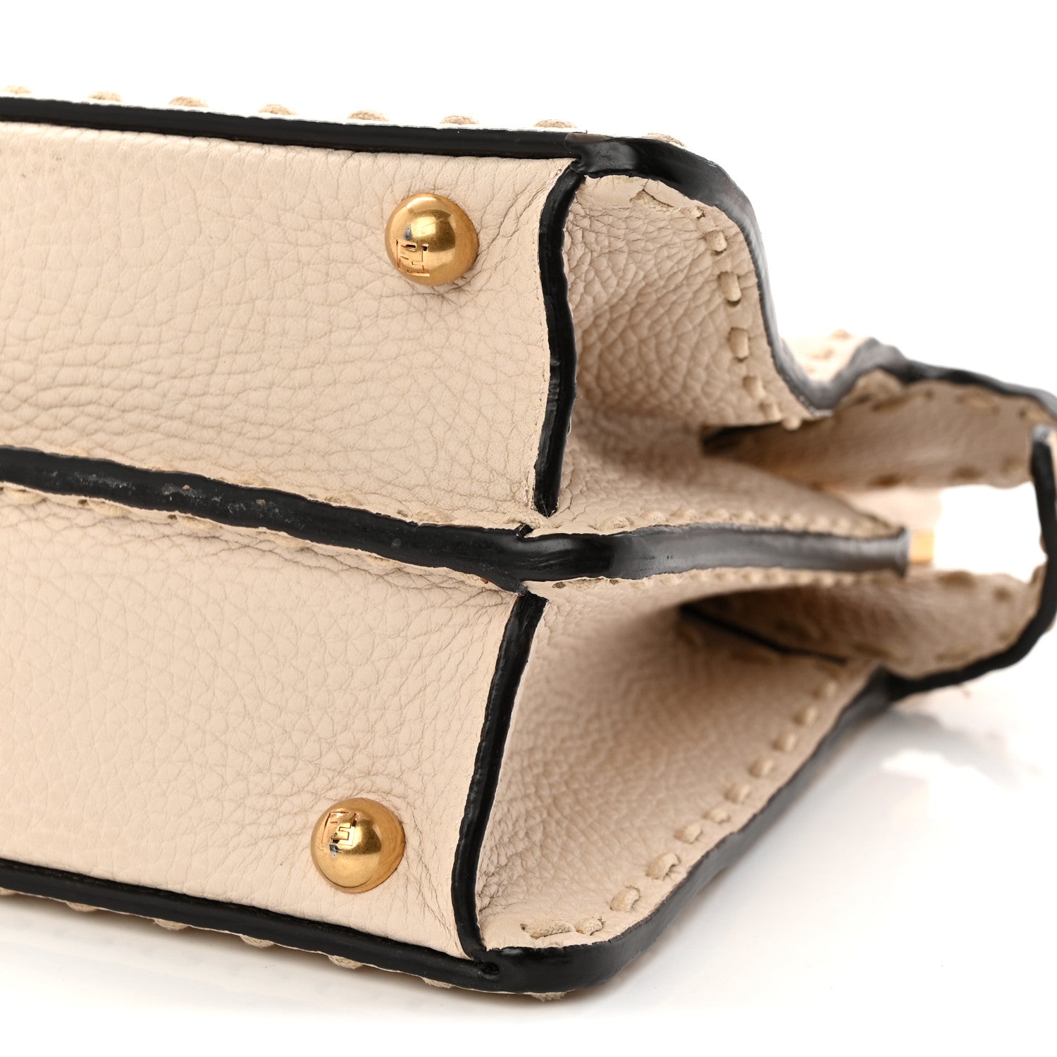 Cuoio Roma Sellerissima Nappa Sintetica Tape Stitch Small Peekaboo I SEE U Satchel Camelia - Image 9