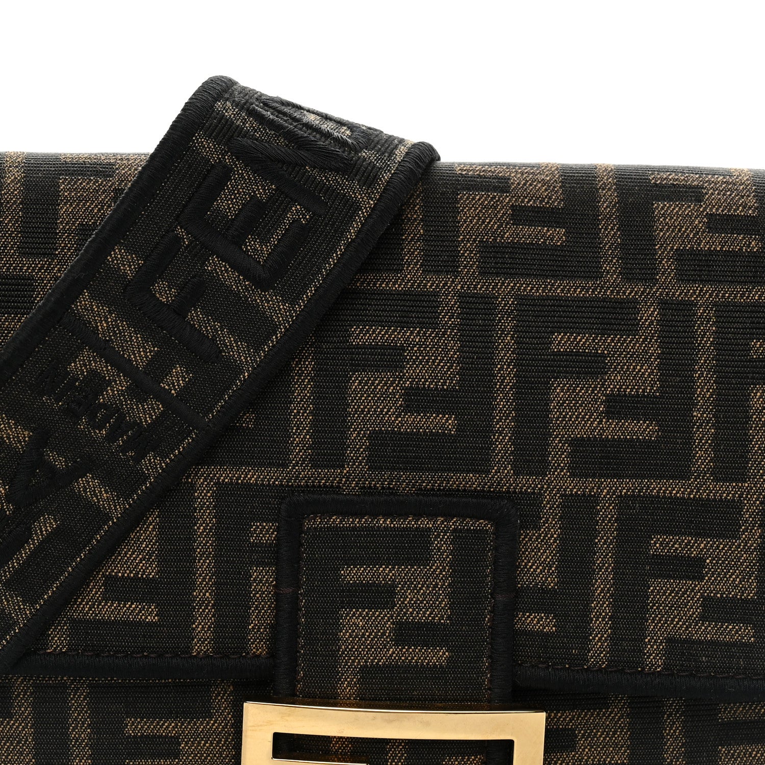 Fabric Jacquard FF 1974 Medium Baguette Tobacco Moro Black - Image 7