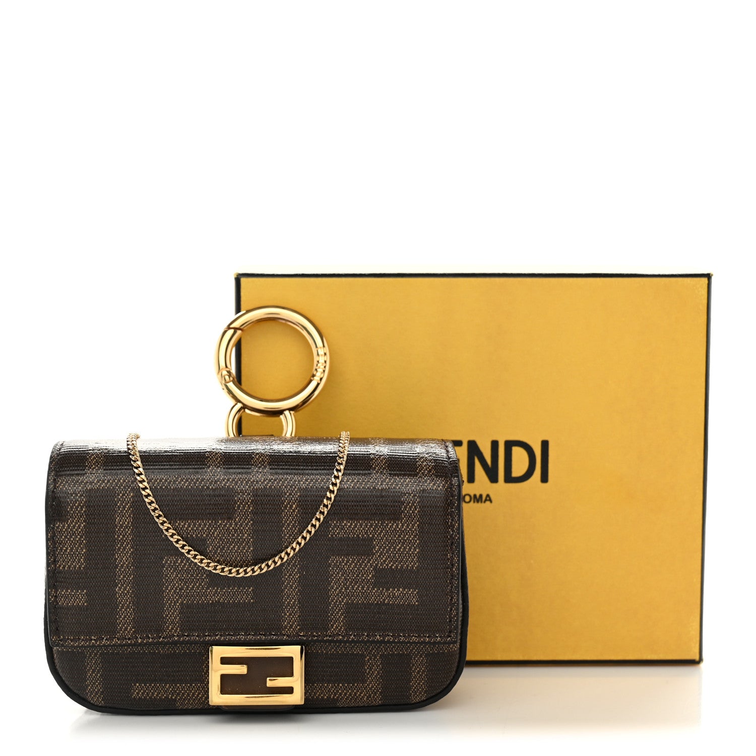 Glazed Fabric FF 1974 Nano Baguette Charm Mogano Panna - Image 9