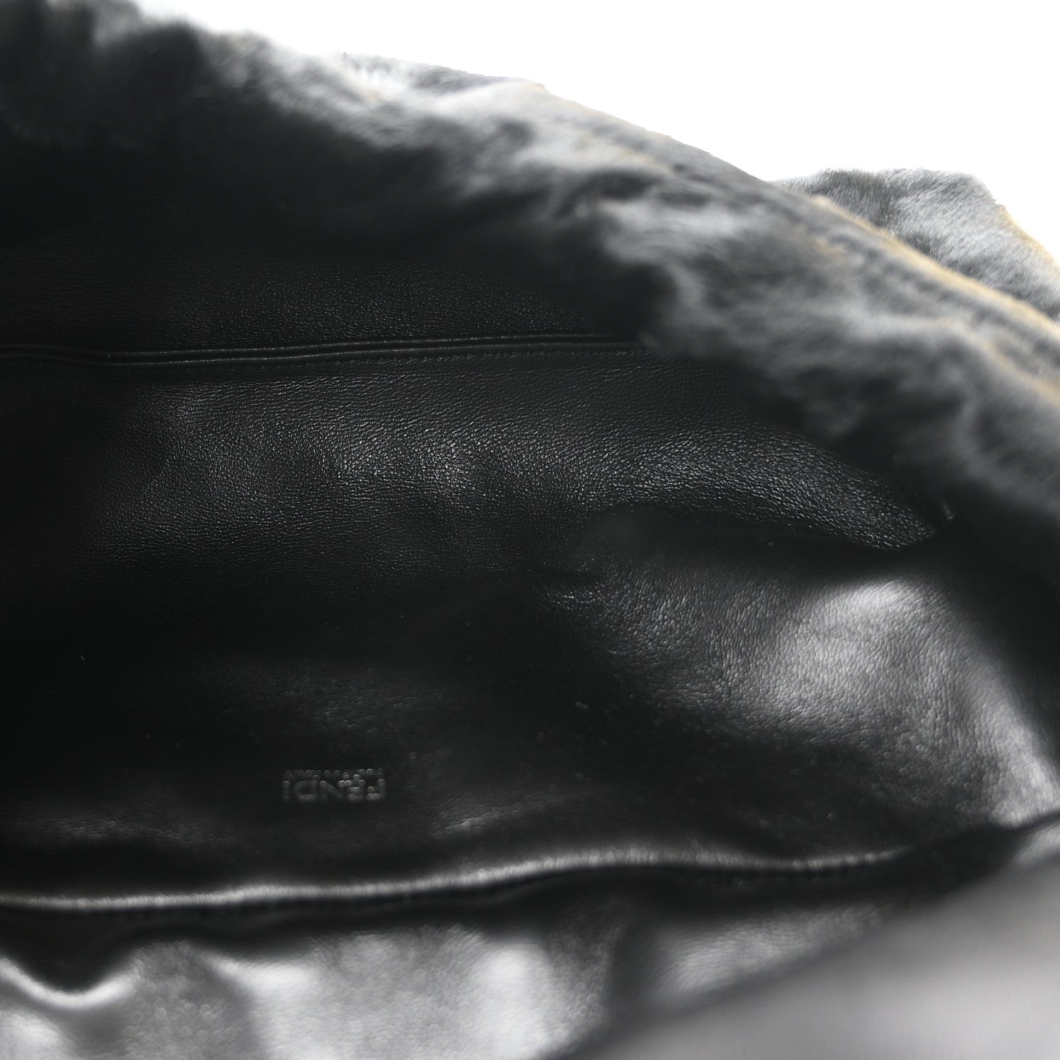 Calfskin Pony Effect Medium Soft Baguette Black - Image 9