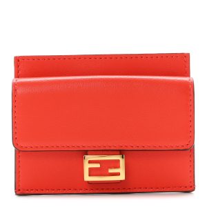 Nappa Matisse FF Diagonal Embossed Fold Over Card Holder Wallet Papavero