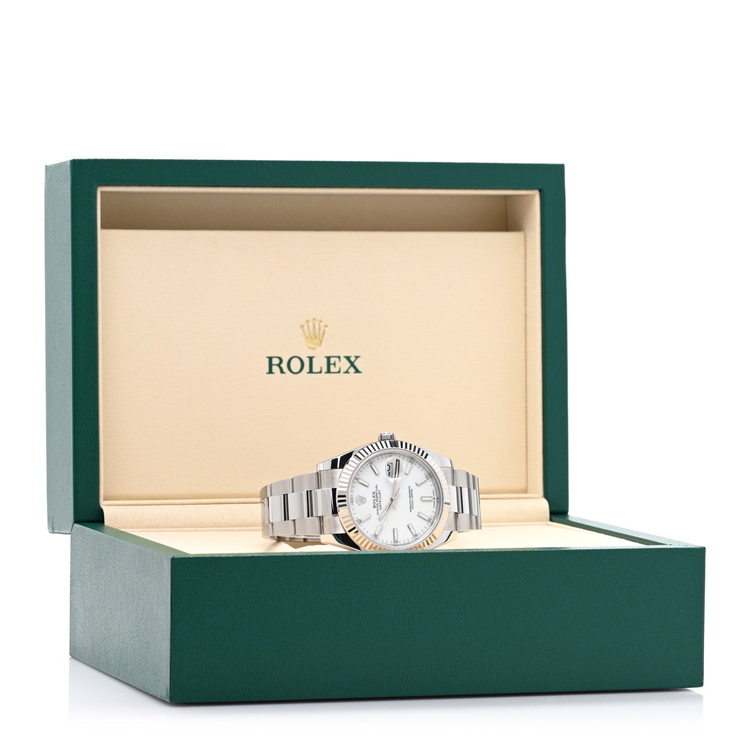 Stainless Steel 18K White Gold 41mm Oyster Perpetual Datejust Watch Silver 116334 - Image 5