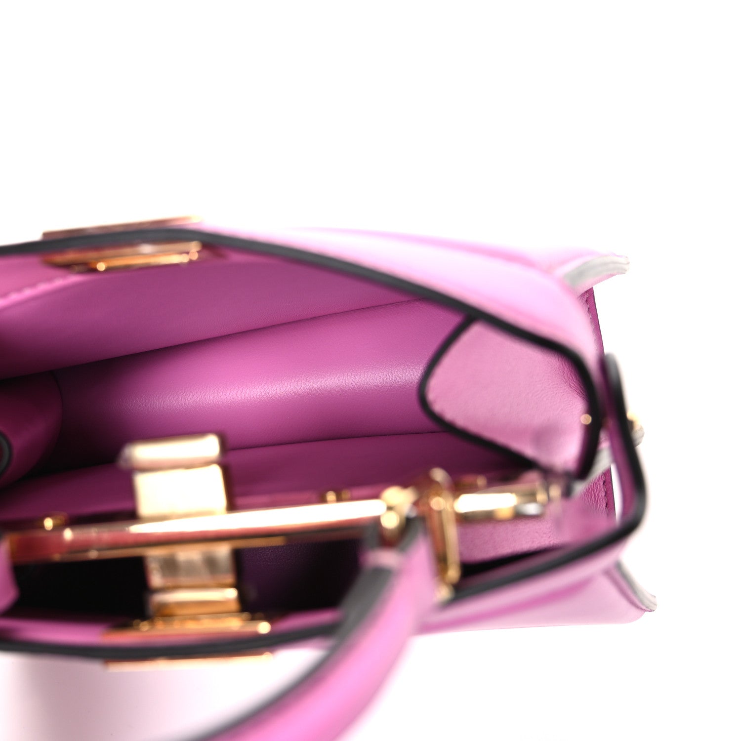 Shiny Nappa Petite Peekaboo I SEE U Satchel Rosa - Image 5