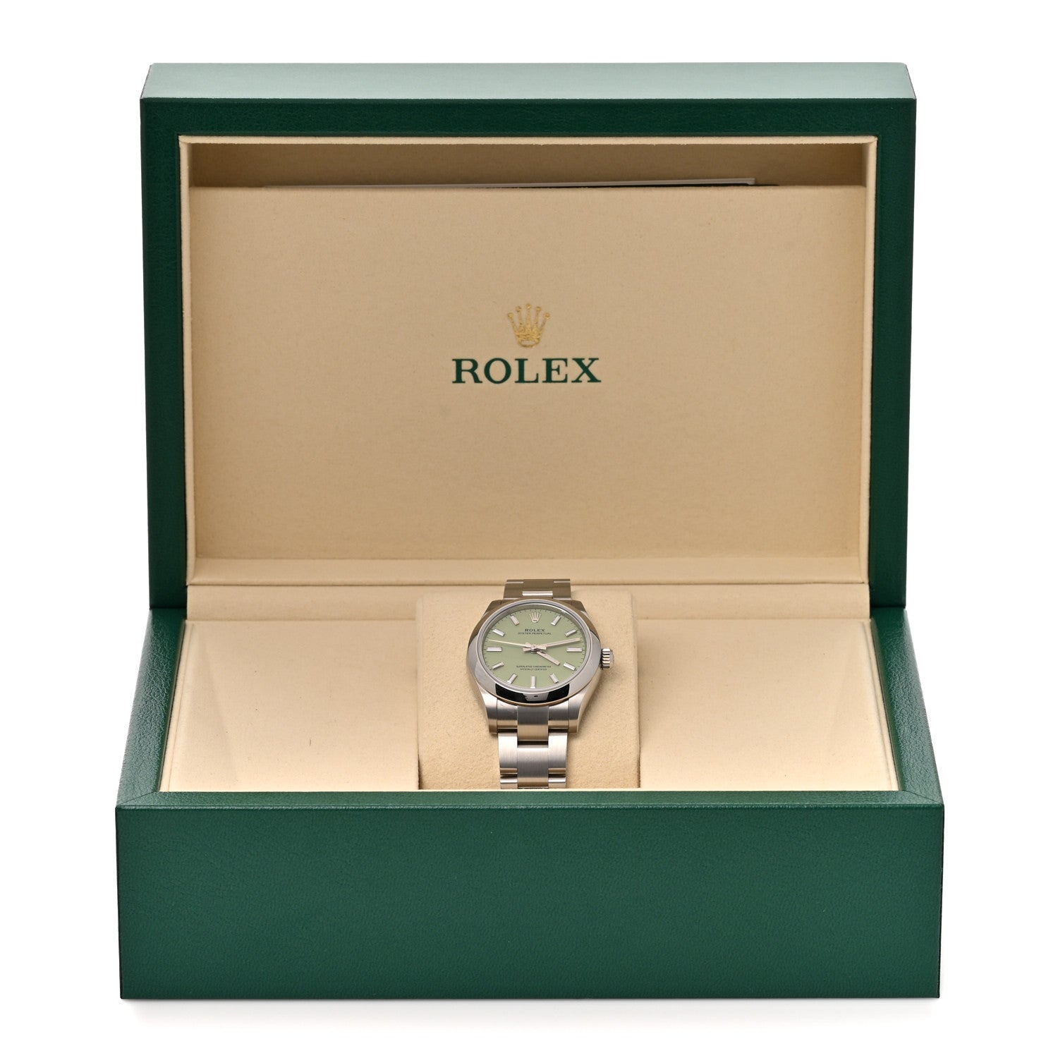Stainless Steel 31mm Oyster Perpetual Watch Pistachio 277200 - Image 5