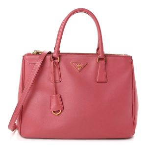 Saffiano Medium Galleria Double Zip Tote Geranio