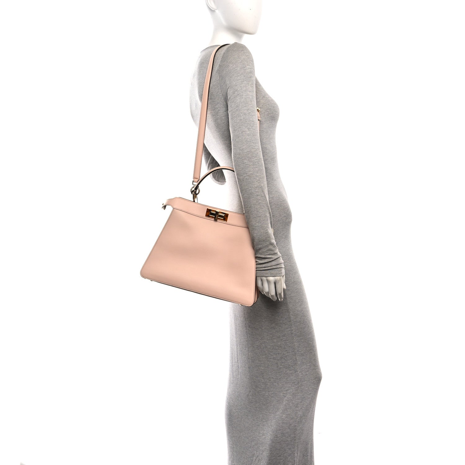 Vitello Seta Shiny Nappa Plexiglass Medium Peekaboo I SEE U Satchel Light Rose - Image 2