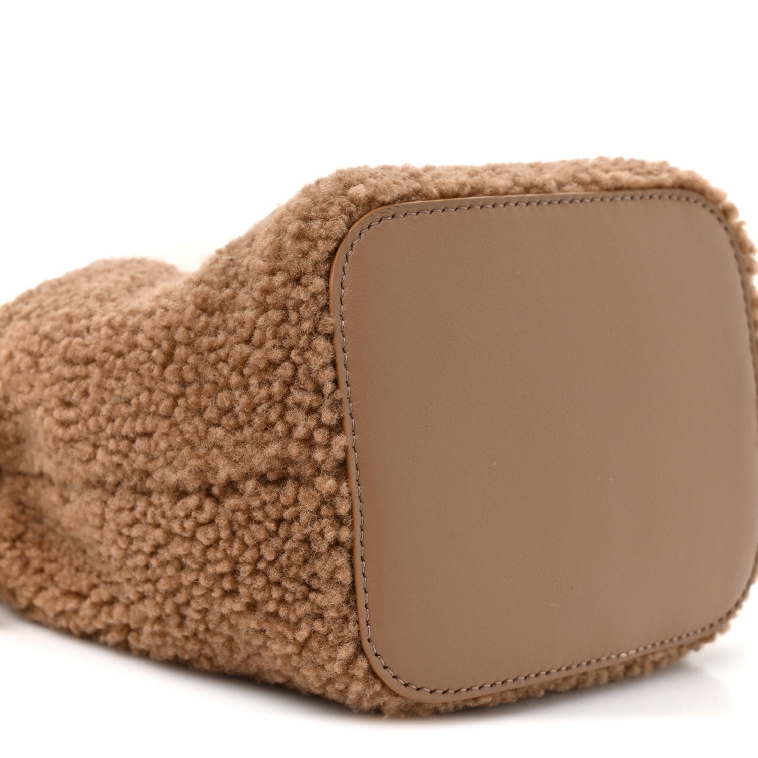 Shearling F is Fendi Macro FF 1974 Diagonal Mini Mon Tresor Bucket Bag Grace Camel - Image 10