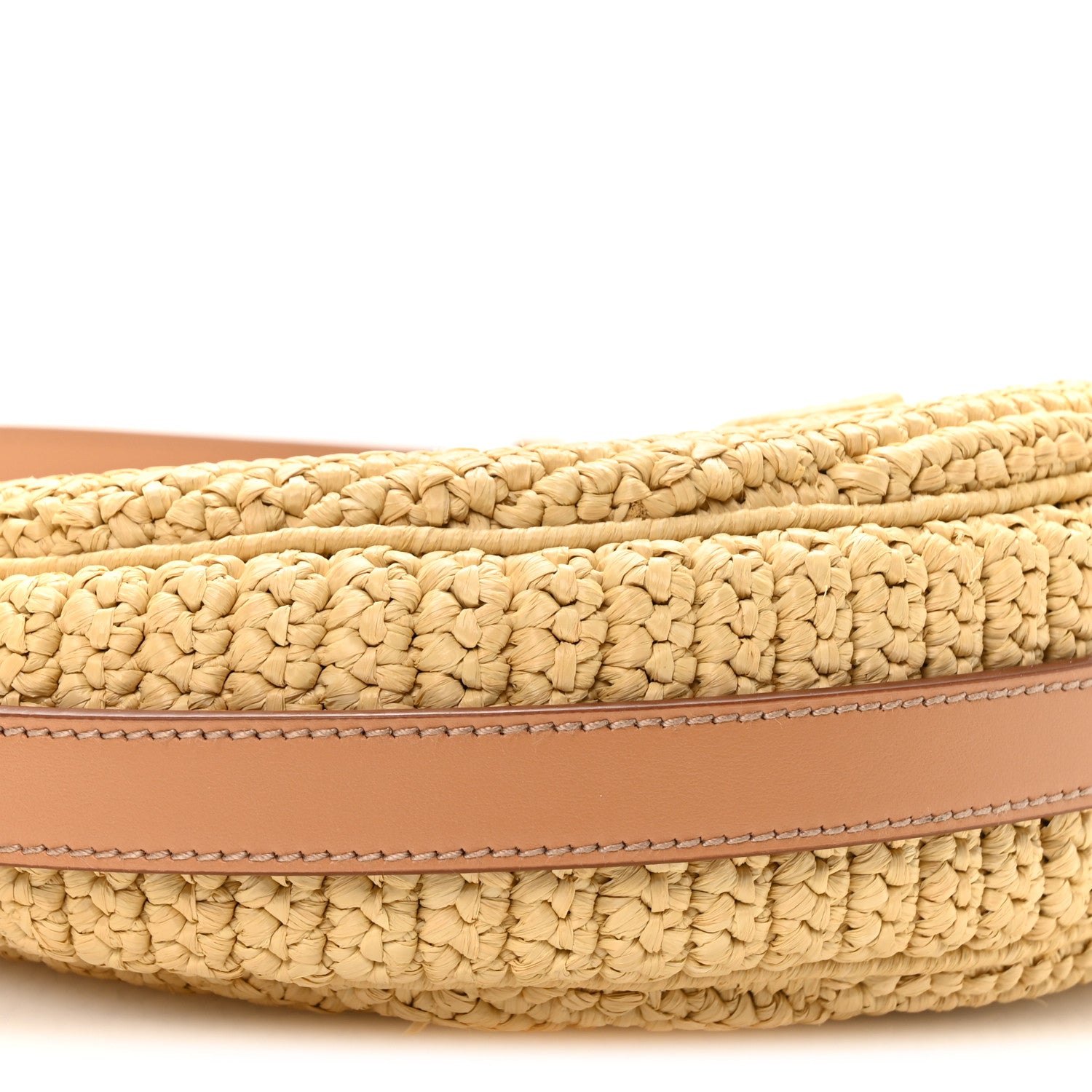 Yarn Raffia Effect Crochet Arque Shoulder Bag Natural - Image 9