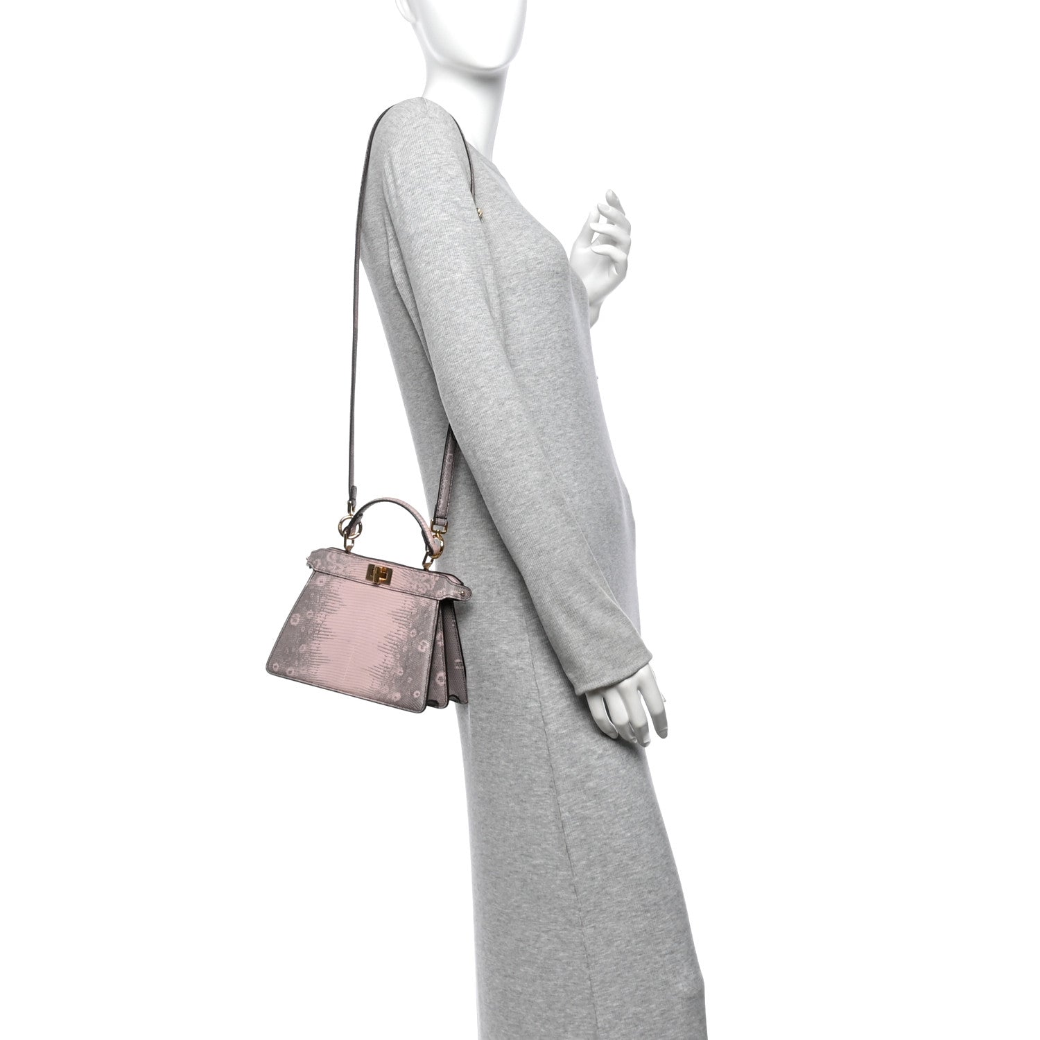 Lizard Togo Lucido Petite Peekaboo I SEE U Satchel Soft Berry - Image 2