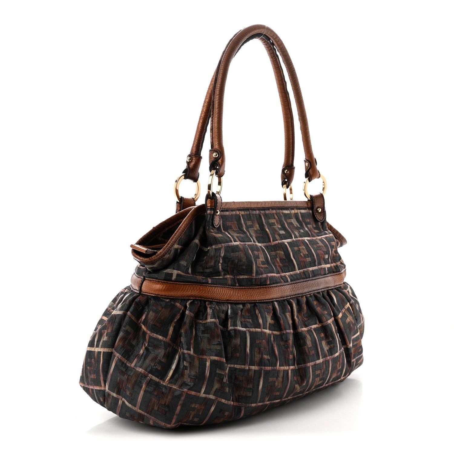 Zucca Calfskin Crocodile Embossed Large Chef Shopper Tote Tobacco - Image 3