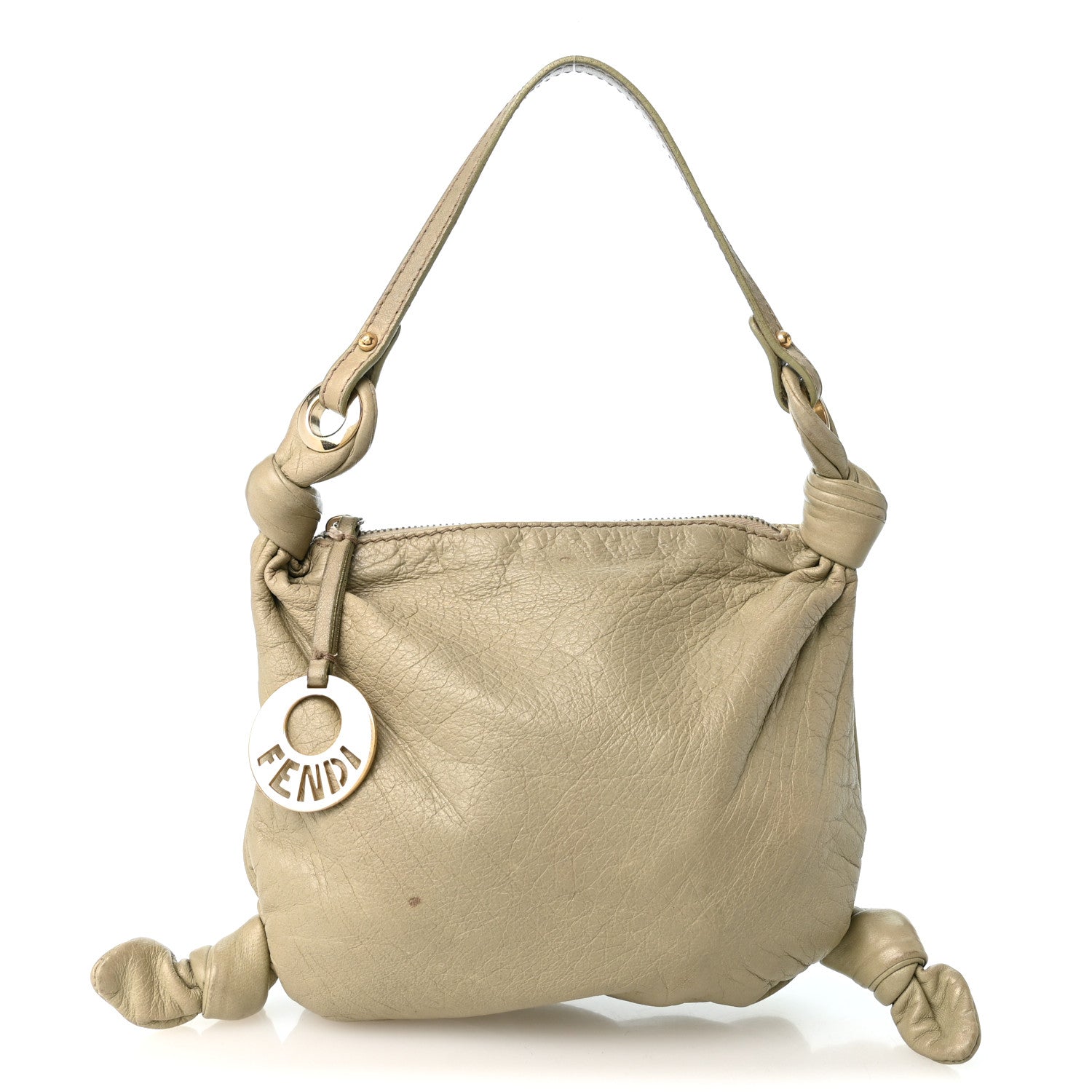 Calfskin Mini Hobo Bag Beige