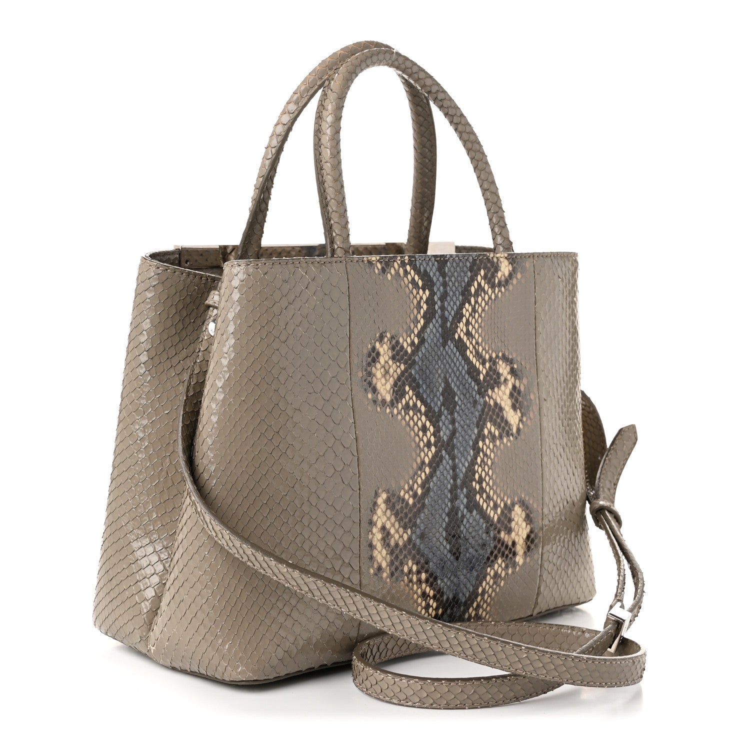 Snakeskin Petite 2Jours Tote Beige Multicolor - Image 3