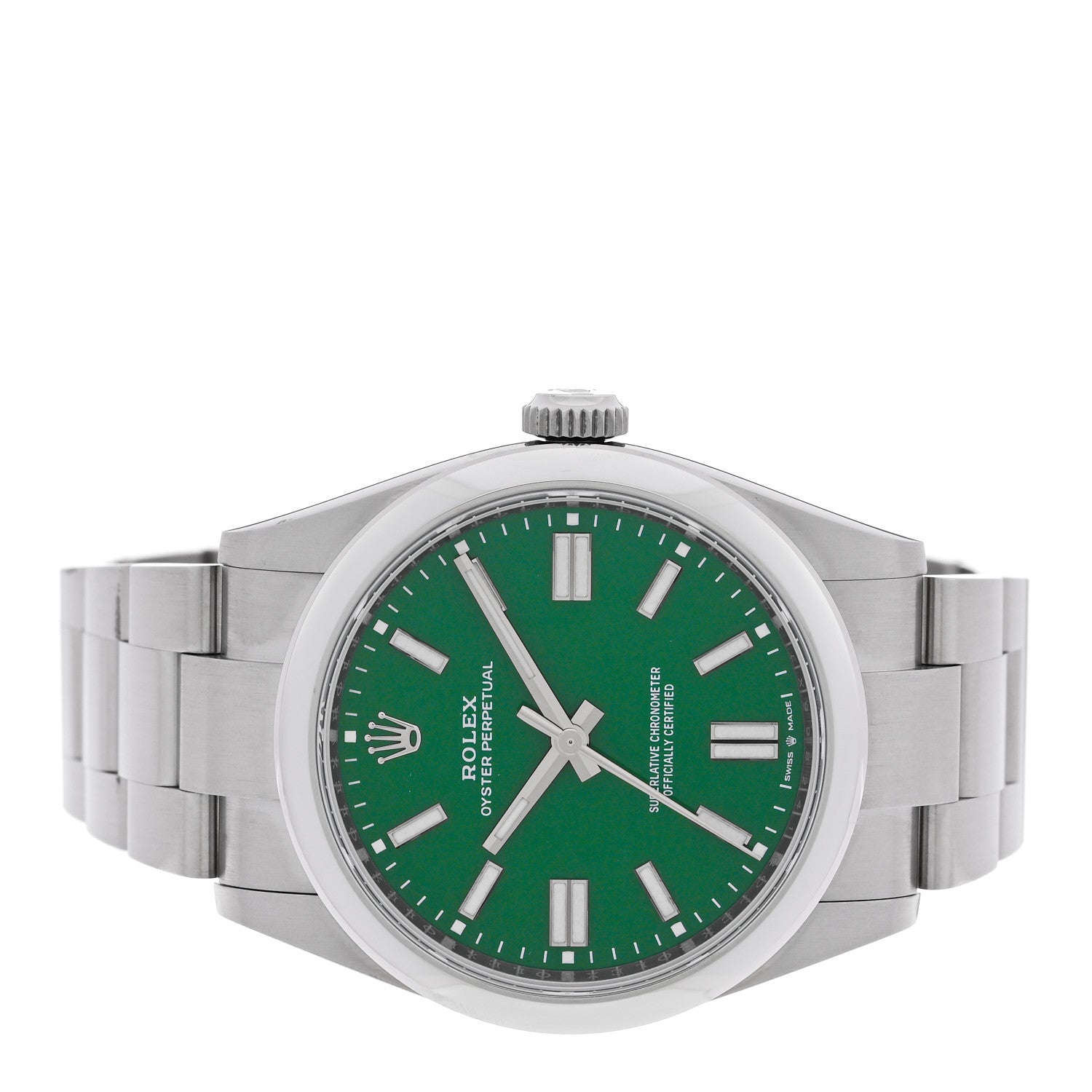 Stainless Steel 41mm Oyster Perpetual Watch Green 134300 - Image 2