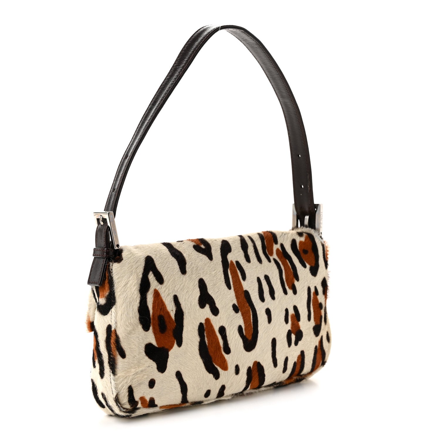 Calf Hair Leopard Print Baguette Brown - Image 3