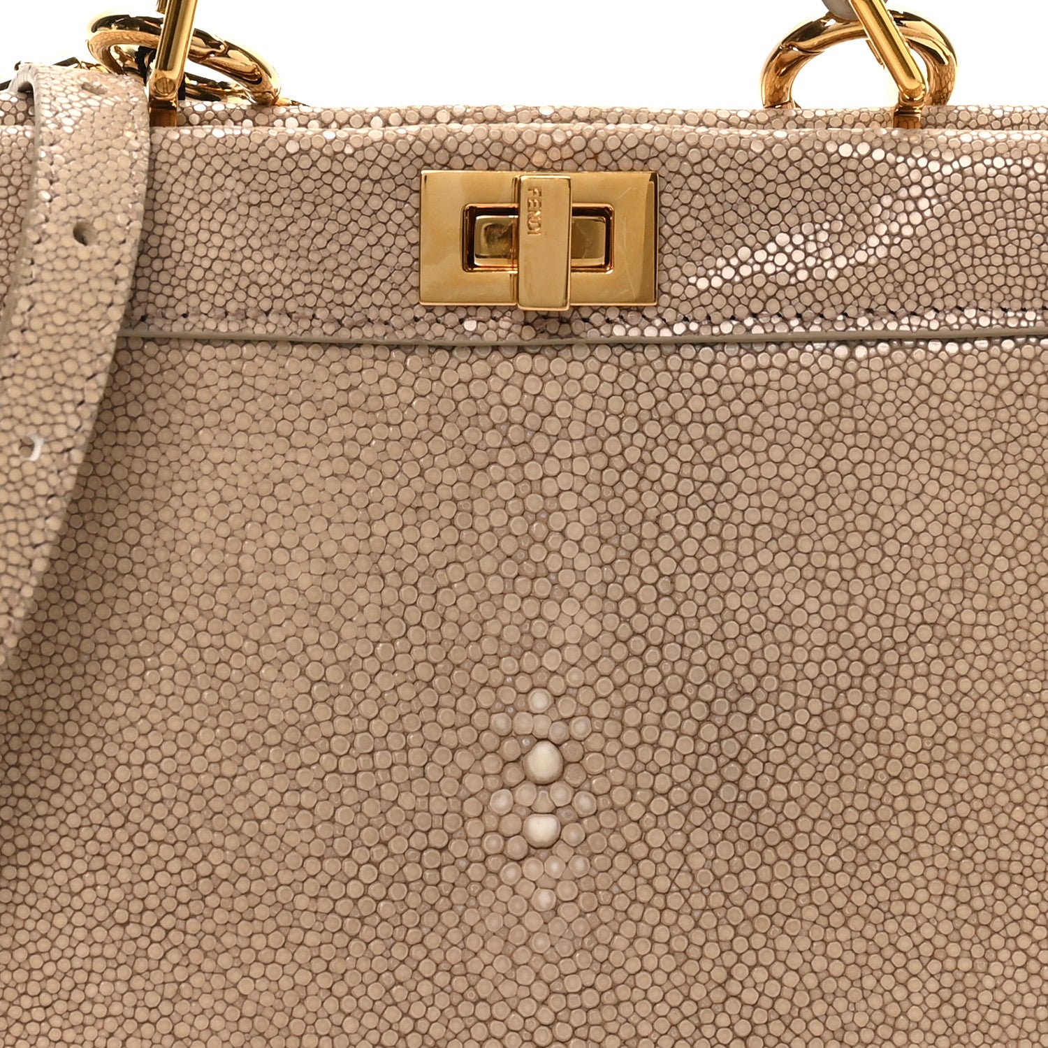 Stingray Shiny Nappa Petite Peekaboo I SEE U Satchel Tortora - Image 6