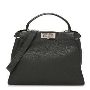 Cuoio Romano Selleria Bi-Color Medium Peekaboo Iconic Satchel Asfalto Latte