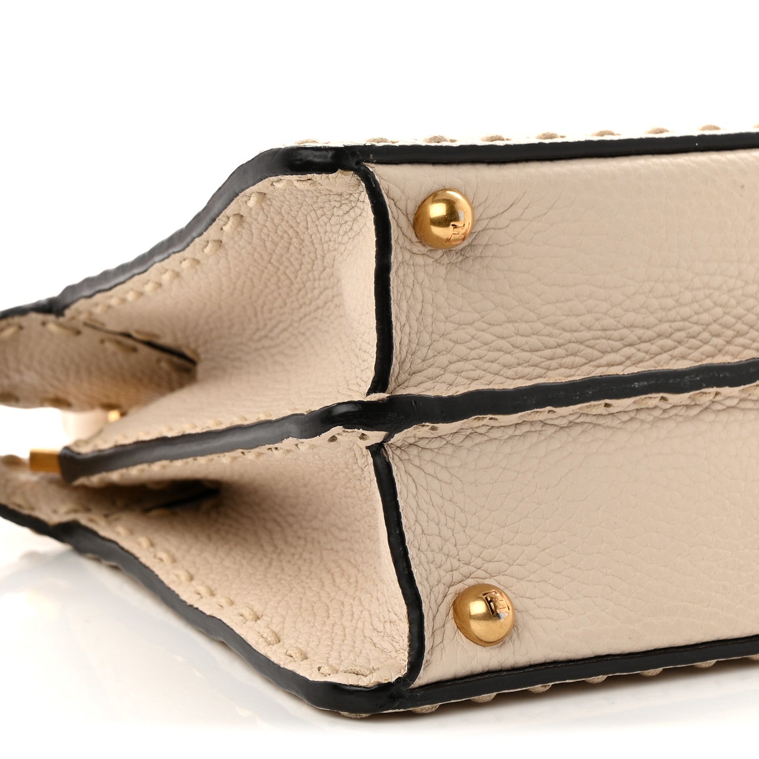 Cuoio Roma Sellerissima Nappa Sintetica Tape Stitch Small Peekaboo I SEE U Satchel Camelia - Image 8