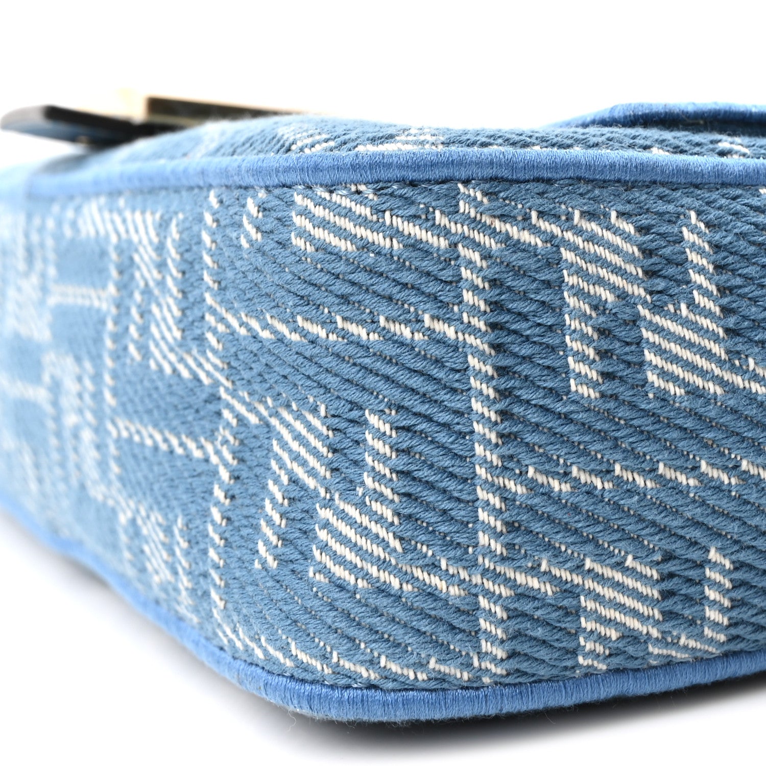 Denim Effect Fabric Jacquard FF Vitello Grace Mamma Baguette Blue - Image 11