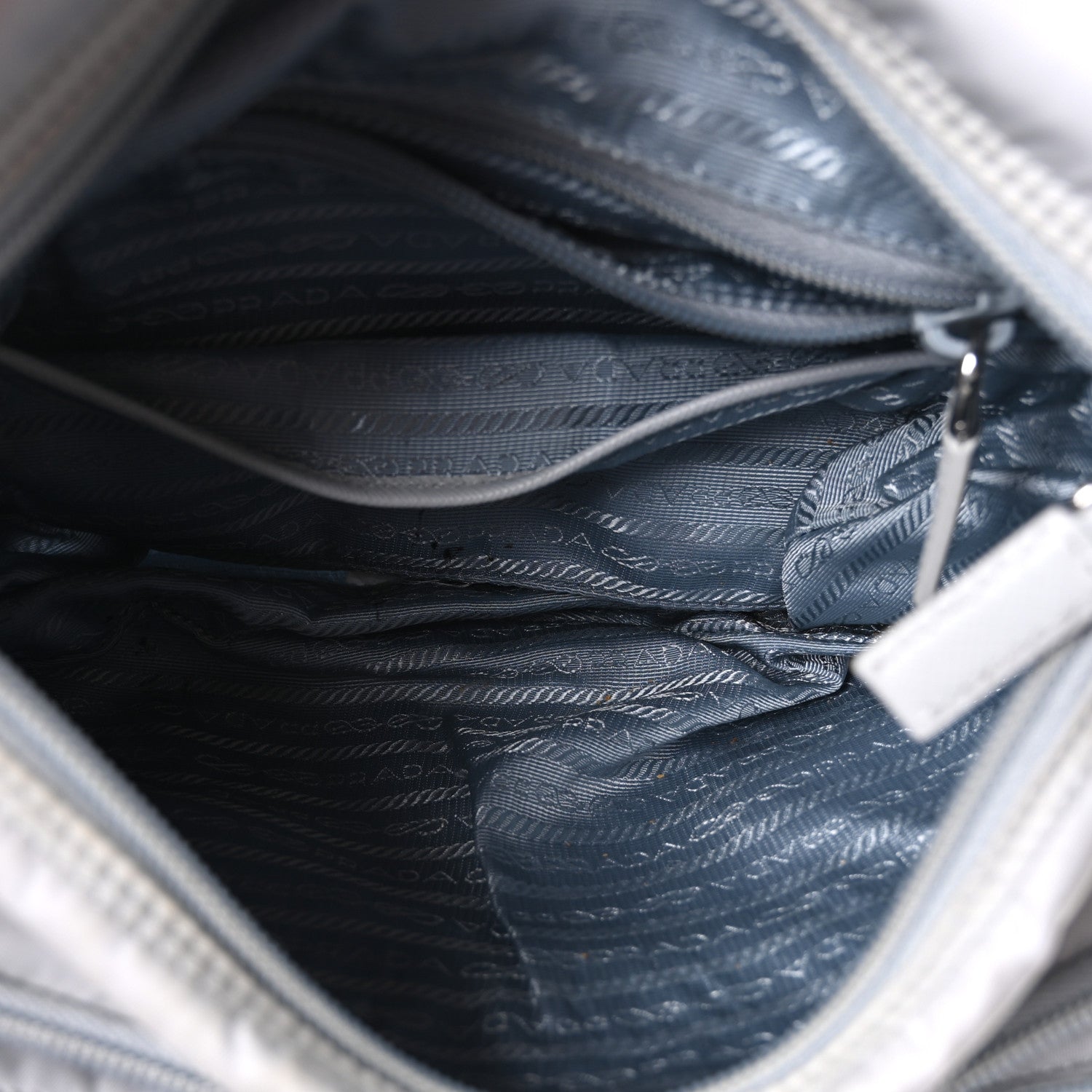 Re-Nylon Vela Saffiano Pocket Double Buckle Messenger Shoulder Bag Fiordaliso - Image 5