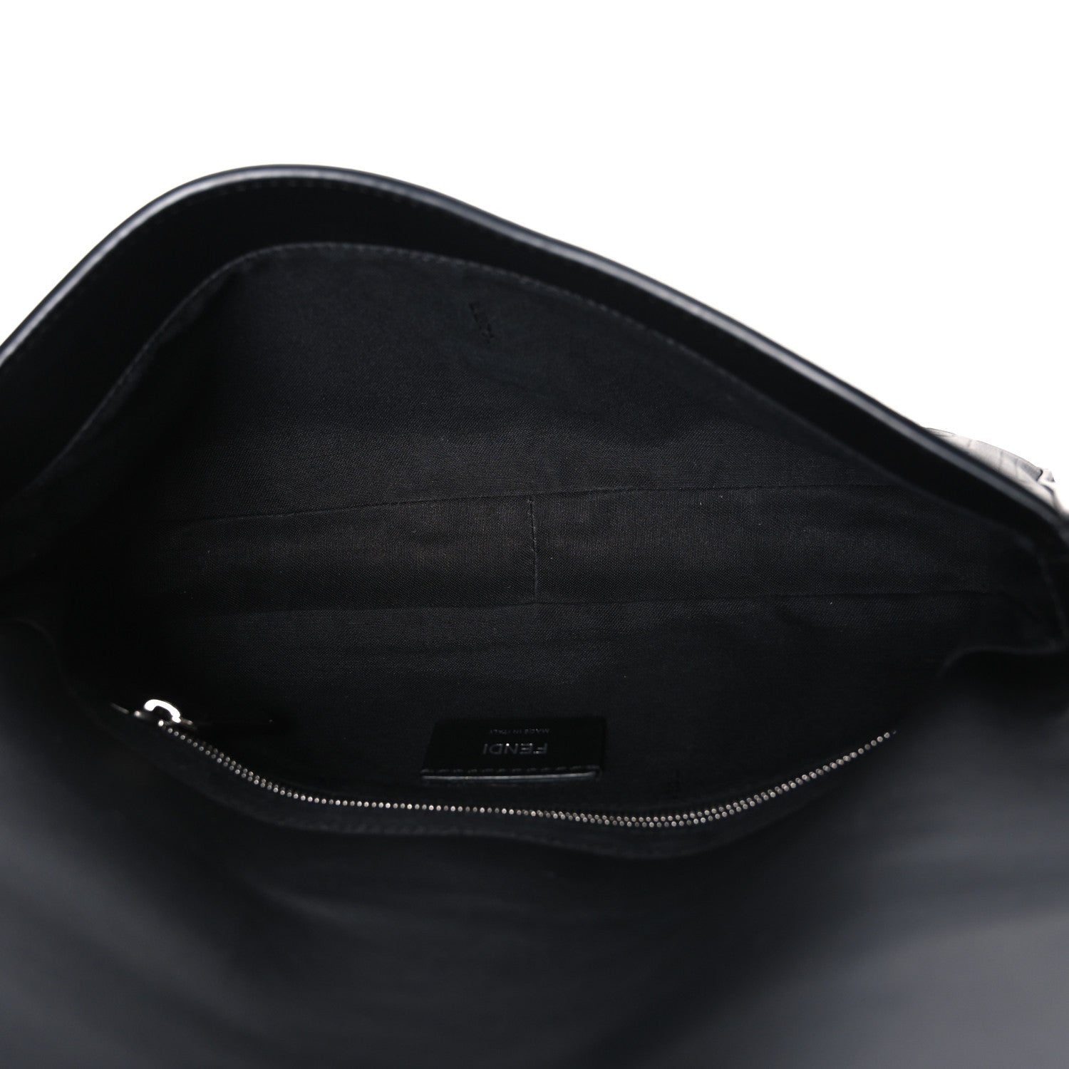 Vitello Grace FF Gradient Embossed Belt Baguette Bag Black - Image 5