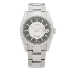 Stainless Steel 36mm Oyster Perpetual Datejust Watch Tuxedo 116200