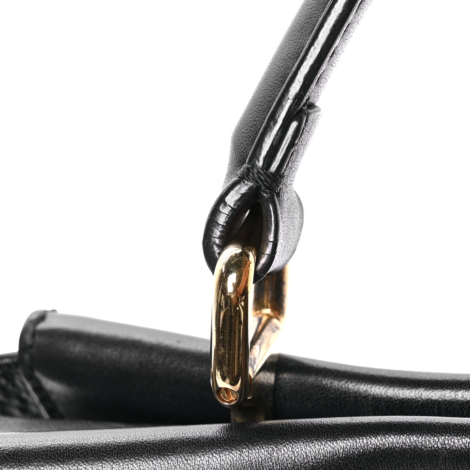 Vitello Seta Lace Up Medium Peekaboo Iconic Satchel Black - Image 12