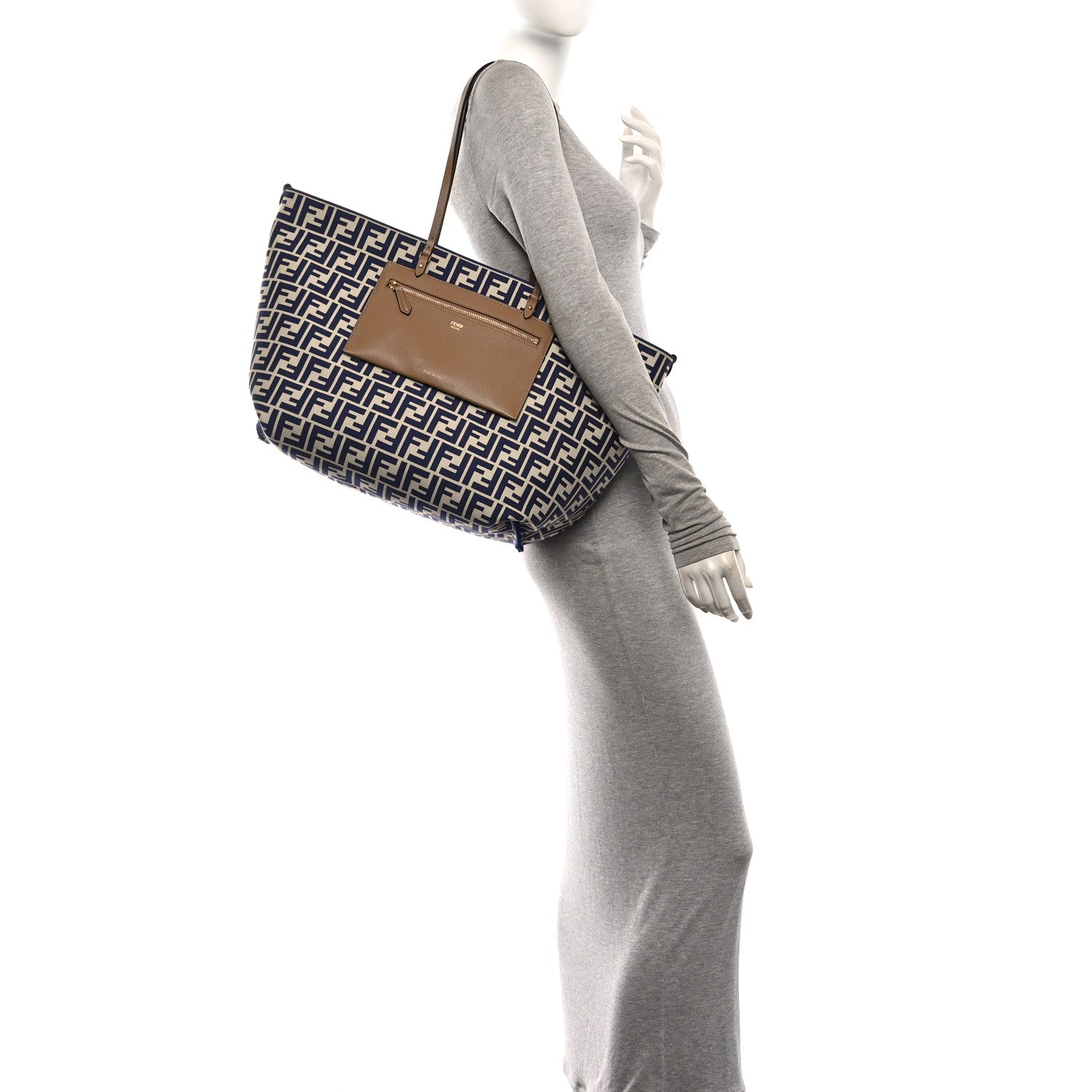 Pequin Vitello Reversible Large Shopping Tote Midnight Blue - Image 3