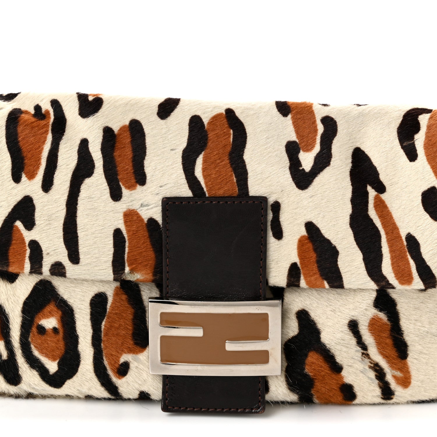 Calf Hair Leopard Print Baguette Brown - Image 7