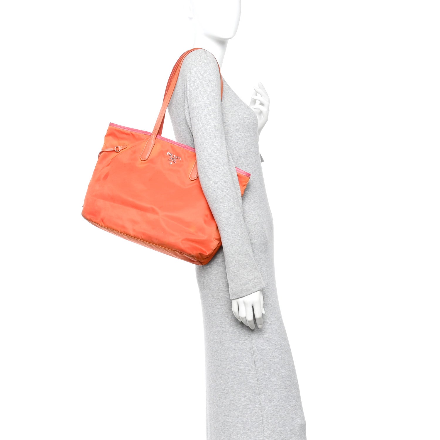 Tessuto Nylon Saffiano Tote Papaya Ibisco - Image 2