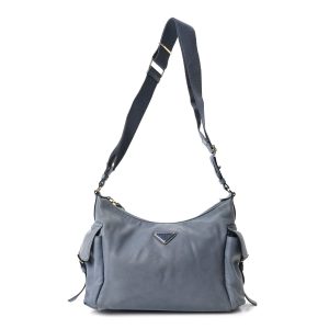 Nappa Large Explore Shoulder Bag Aviation Blue