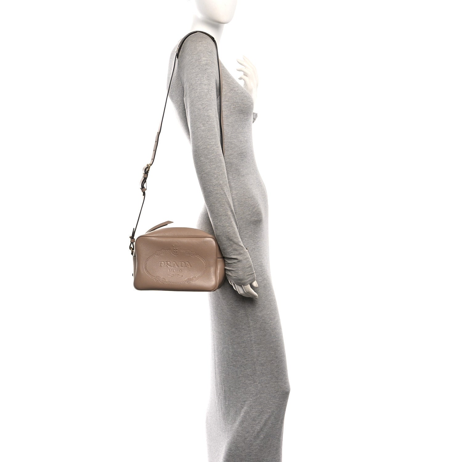 Glace Calfskin Embossed Logo Crossbody Cammeo - Image 2