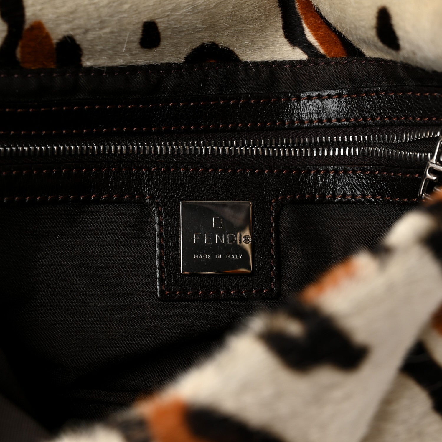 Calf Hair Leopard Print Baguette Brown - Image 6