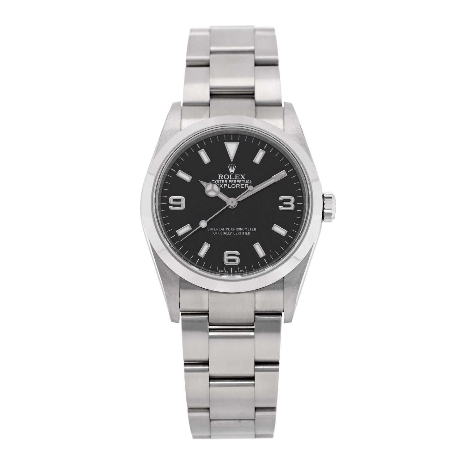 Stainless Steel 36mm Oyster Perpetual Explorer Watch Black 114270
