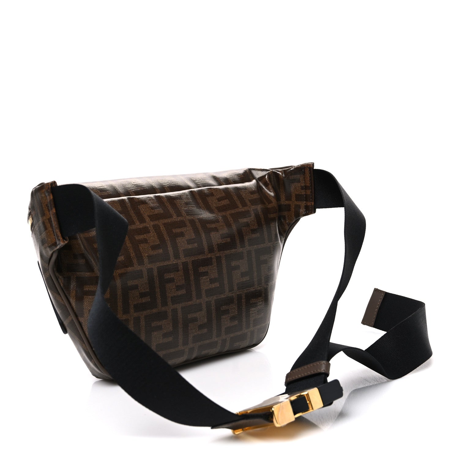 X FILA Glazed Fabric Vitello Century FF 1974 Mania Belt Bag Mogano Panna Blueberry - Image 3