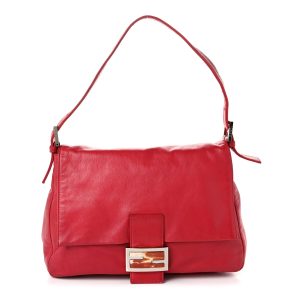 Calfskin Mama Baguette Red