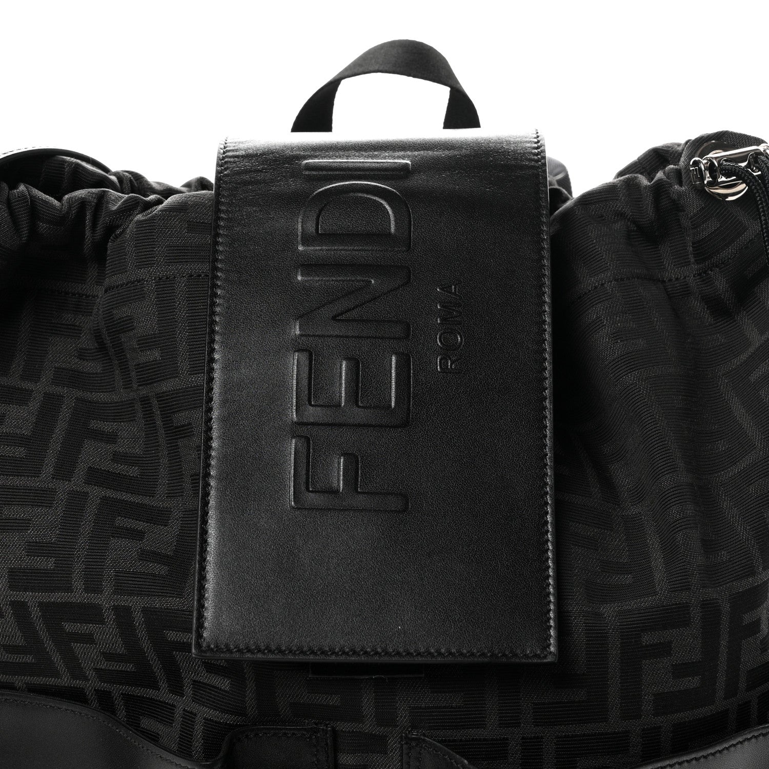 Recycled Fabric Jacquard Vitello Grace FF 1974 Large Fendi Strike Backpack Asfalto - Image 8