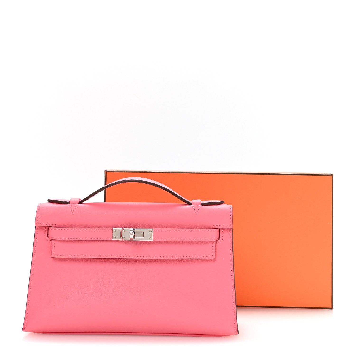 Swift Kelly Pochette Clutch Rose Azalee - Image 8