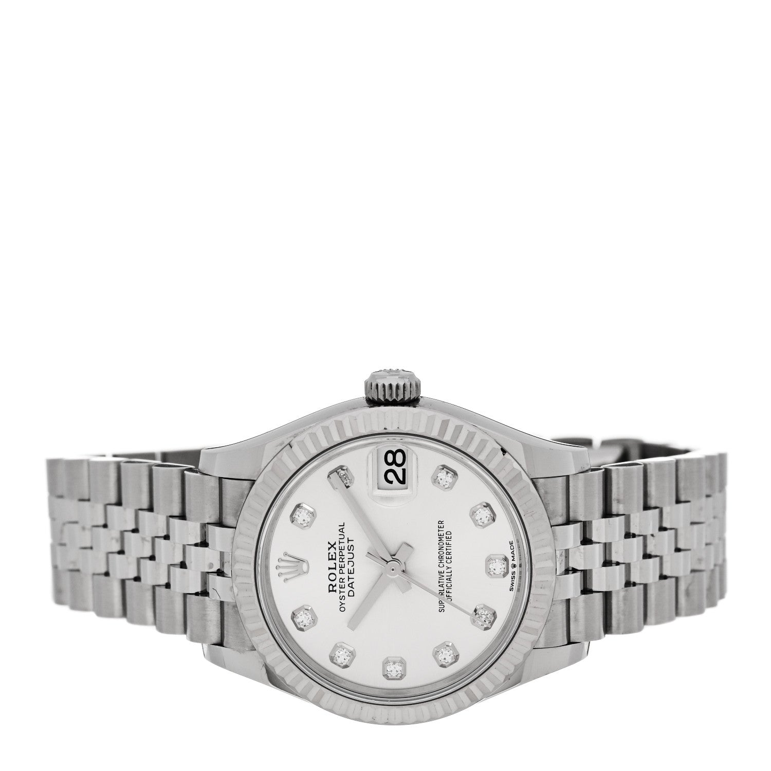 Stainless Steel 18K White Gold Diamond 31mm Oyster Perpetual Datejust Watch Silver 278274 - Image 2