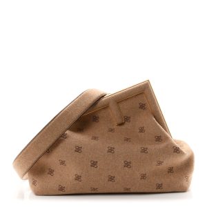 Flannel Karligraphy Embroidered Medium Fendi First Camel