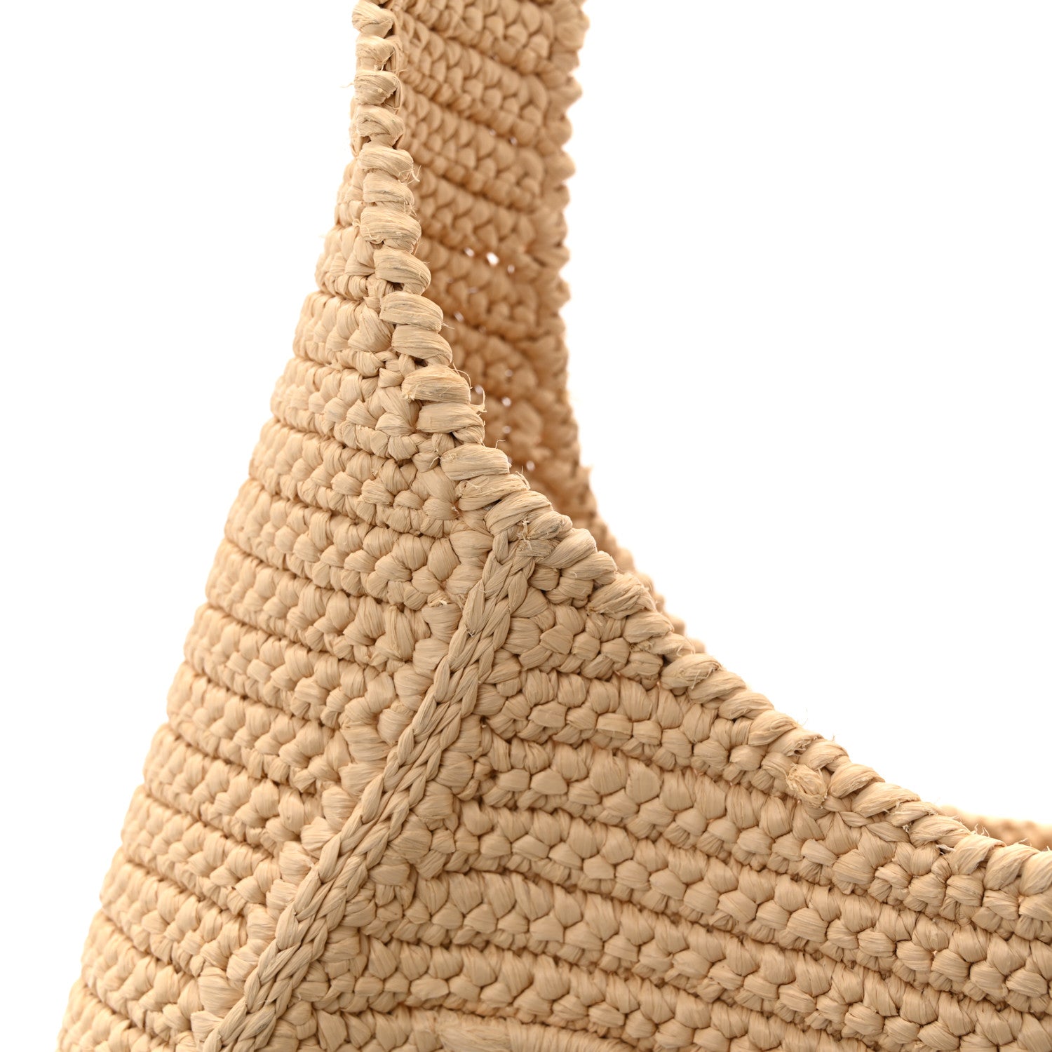 Yarn Raffia Effect Crochet Embroidered Logo Hobo Naturale - Image 13
