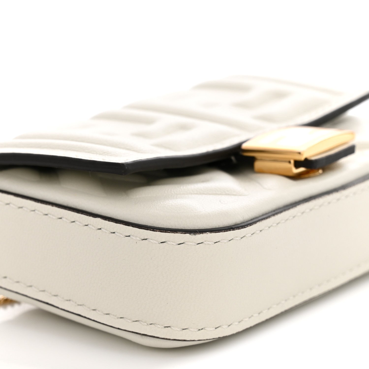 Nappa Matisse FF Embossed Nano Baguette Charm White - Image 8