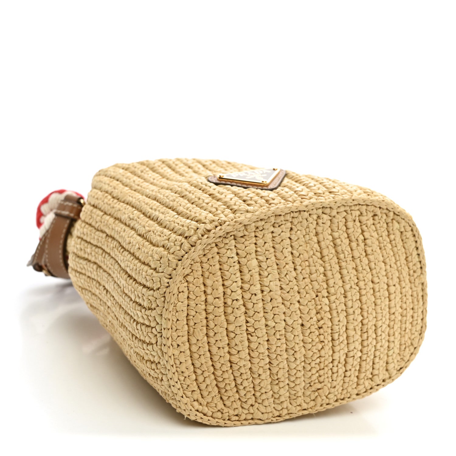 Yarn Raffia Effect Rope Crochet Small Bucket Bag Naturale - Image 4