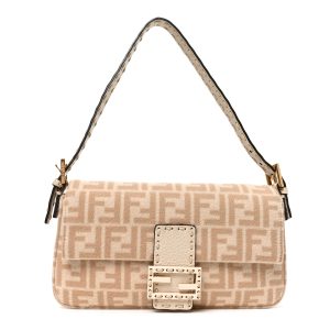 Wool Cuoio Romano Selleria FF 1974 Baguette 1997 Beige Cammello Camelia