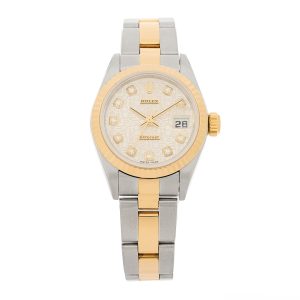 Stainless Steel 18K Yellow Gold Diamond 26mm Oyster Perpetual Datejust Watch Silver Jubilee 79173