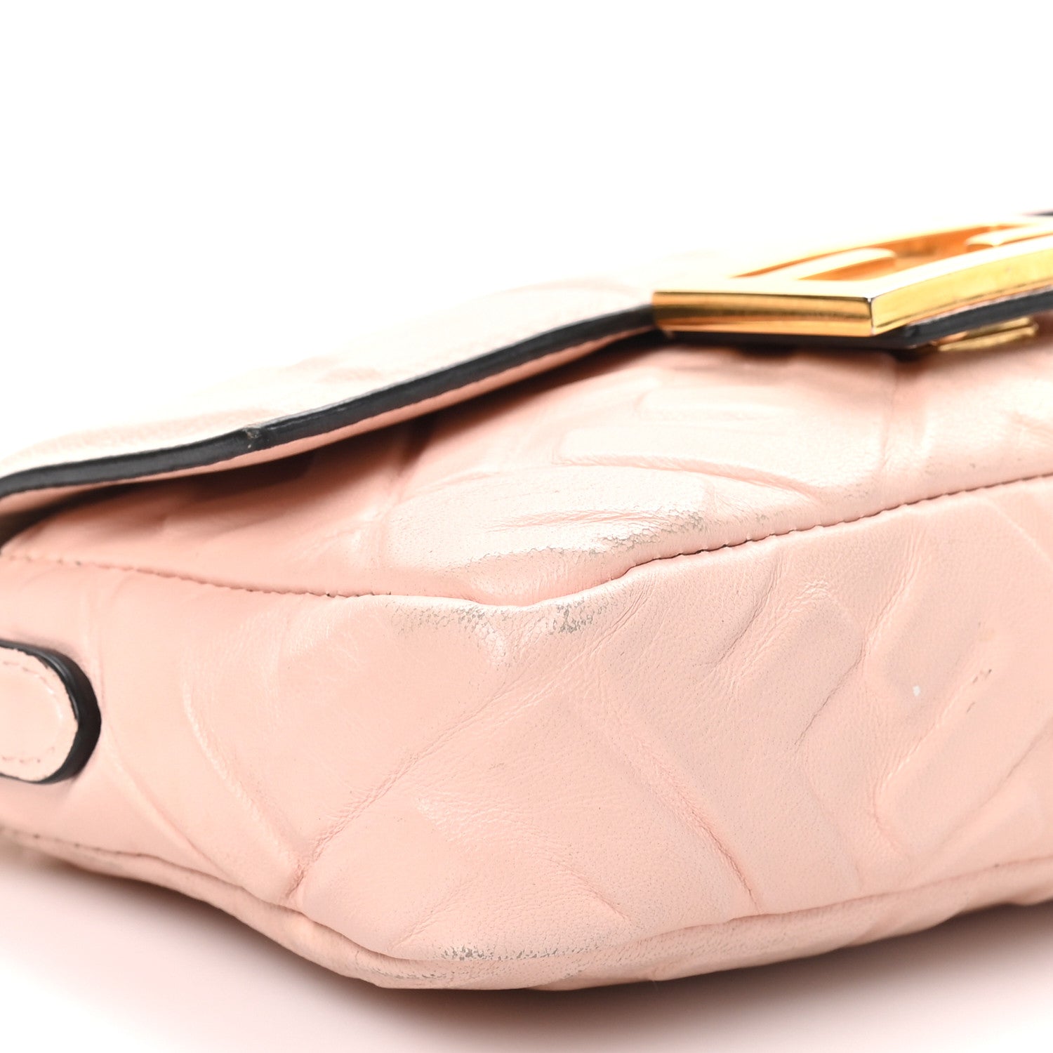 Nappa FF 1974 Embossed Mini Baguette Rosa Quarzo - Image 9