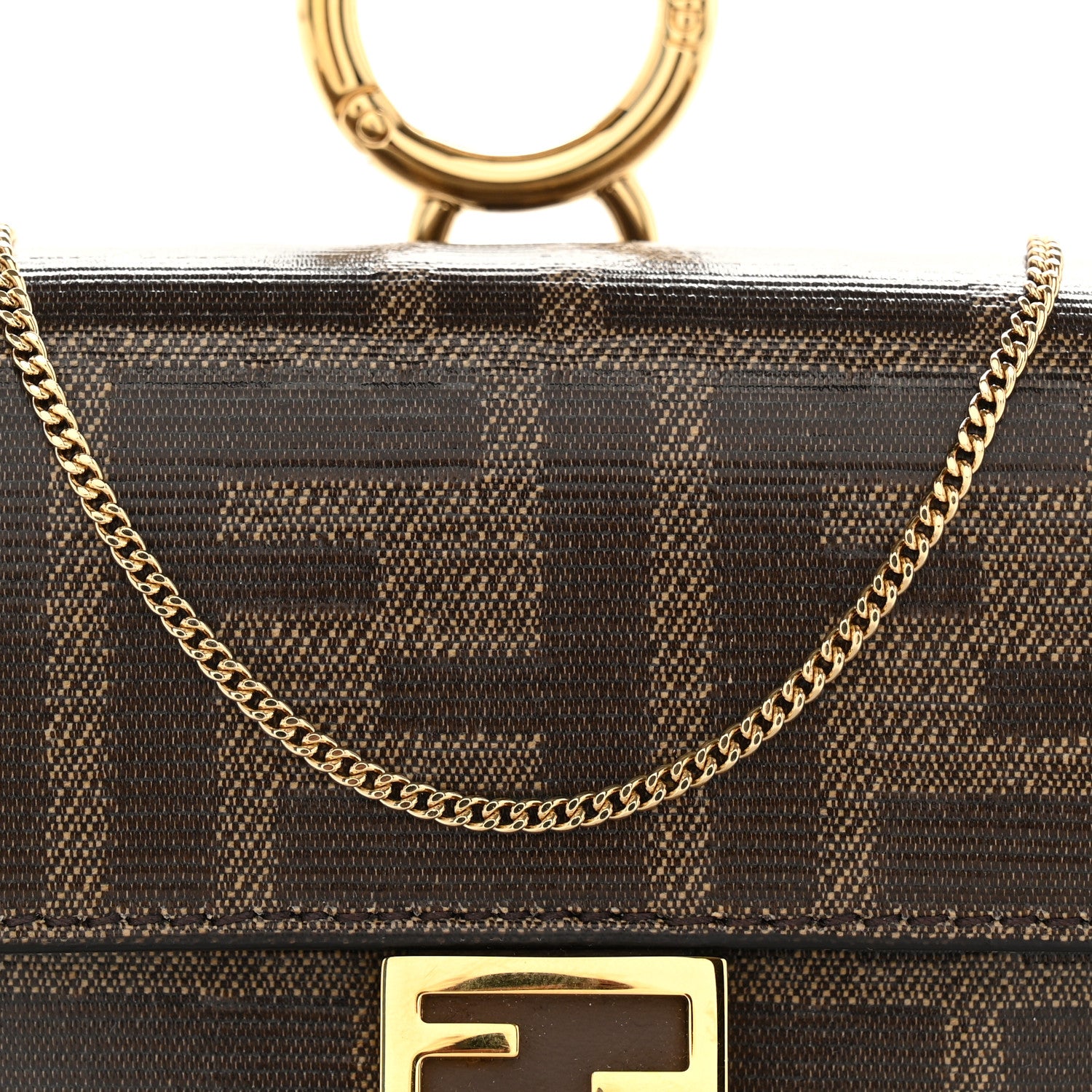 Glazed Fabric FF 1974 Nano Baguette Charm Mogano Panna - Image 6